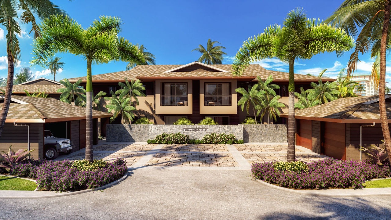 The front facade of a Luana residence
